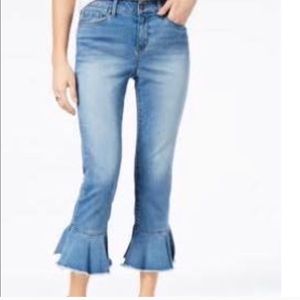 Zara Bell Bottom Crop Jeans Size 6